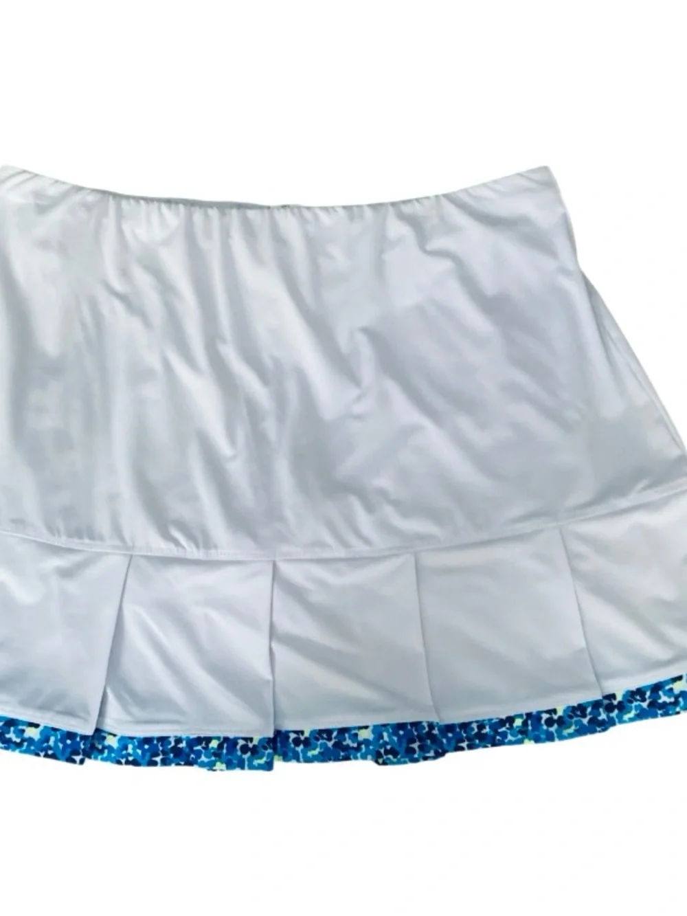 White Pleated Athletic Skort  Blue Trim-M